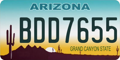 AZ license plate BDD7655