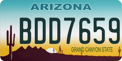 AZ license plate BDD7659