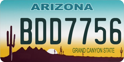 AZ license plate BDD7756