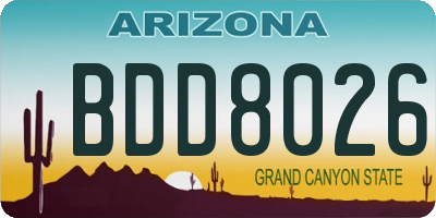 AZ license plate BDD8026