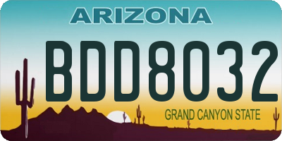 AZ license plate BDD8032