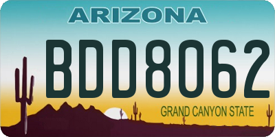 AZ license plate BDD8062
