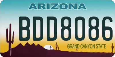 AZ license plate BDD8086