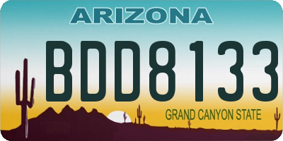 AZ license plate BDD8133