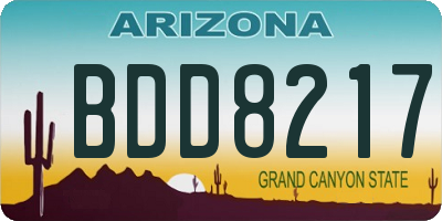 AZ license plate BDD8217