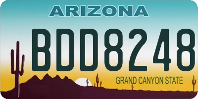 AZ license plate BDD8248