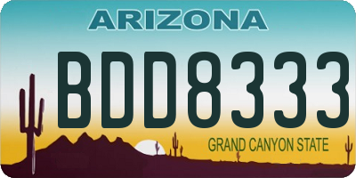 AZ license plate BDD8333
