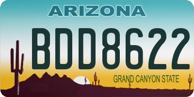 AZ license plate BDD8622