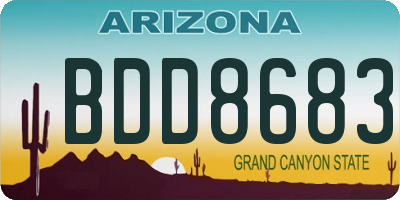 AZ license plate BDD8683