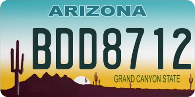 AZ license plate BDD8712
