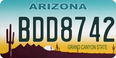 AZ license plate BDD8742