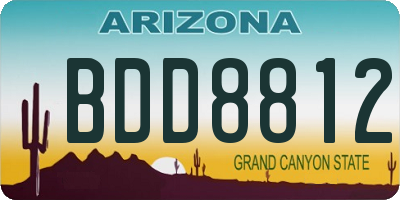 AZ license plate BDD8812