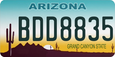 AZ license plate BDD8835