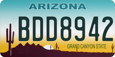 AZ license plate BDD8942
