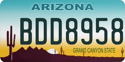 AZ license plate BDD8958