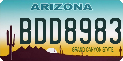 AZ license plate BDD8983