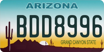 AZ license plate BDD8996