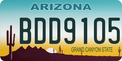 AZ license plate BDD9105