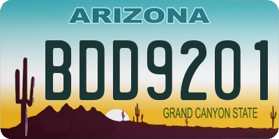 AZ license plate BDD9201