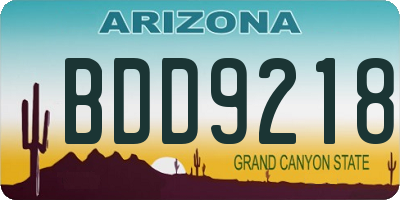 AZ license plate BDD9218