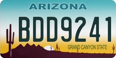 AZ license plate BDD9241