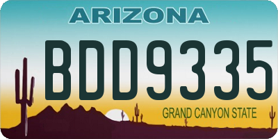 AZ license plate BDD9335