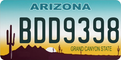 AZ license plate BDD9398