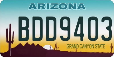 AZ license plate BDD9403