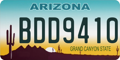 AZ license plate BDD9410
