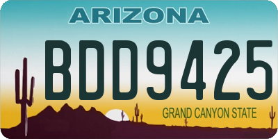 AZ license plate BDD9425
