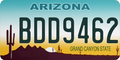 AZ license plate BDD9462