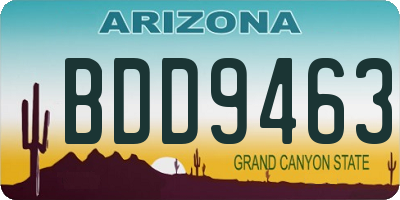 AZ license plate BDD9463