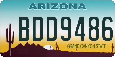 AZ license plate BDD9486