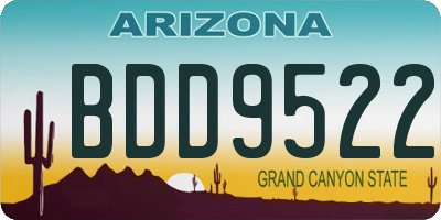 AZ license plate BDD9522
