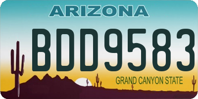 AZ license plate BDD9583