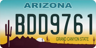 AZ license plate BDD9761