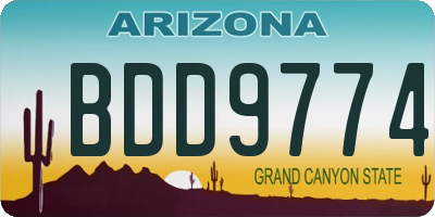 AZ license plate BDD9774