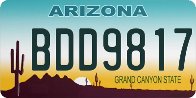 AZ license plate BDD9817
