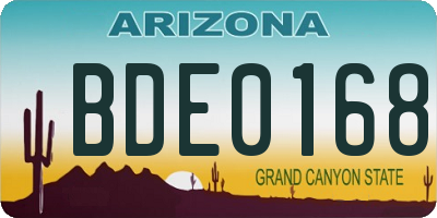 AZ license plate BDE0168