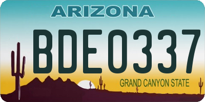 AZ license plate BDE0337
