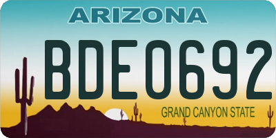 AZ license plate BDE0692