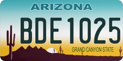 AZ license plate BDE1025