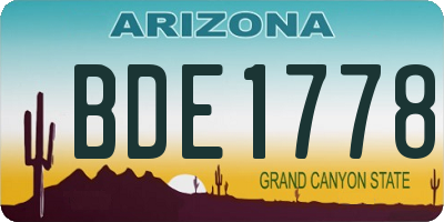 AZ license plate BDE1778