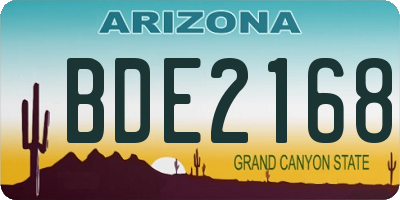 AZ license plate BDE2168
