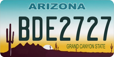 AZ license plate BDE2727