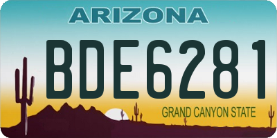 AZ license plate BDE6281