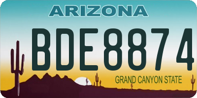 AZ license plate BDE8874