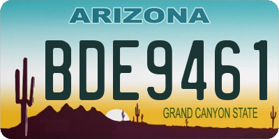 AZ license plate BDE9461