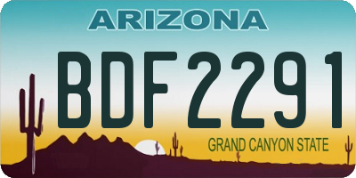 AZ license plate BDF2291