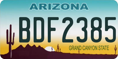 AZ license plate BDF2385